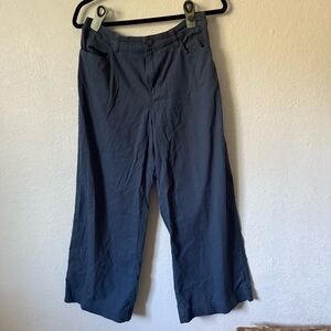 Pact Navy Blue Wide-Leg Pants, Organic Cotton, Large